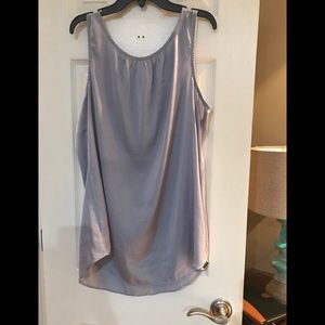 Soft grey top with pretty tie back closure